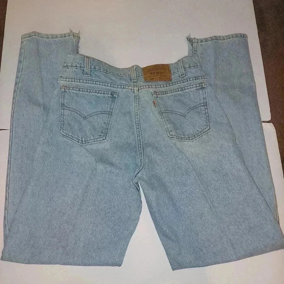 Vtg  80s Levis 505 Denim Jeans Sz 34x36 Light Wash Orange Tab USA 40550-0234 - Picture 2 of 11